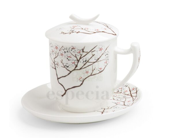 Tisanera con Plato White Cherry